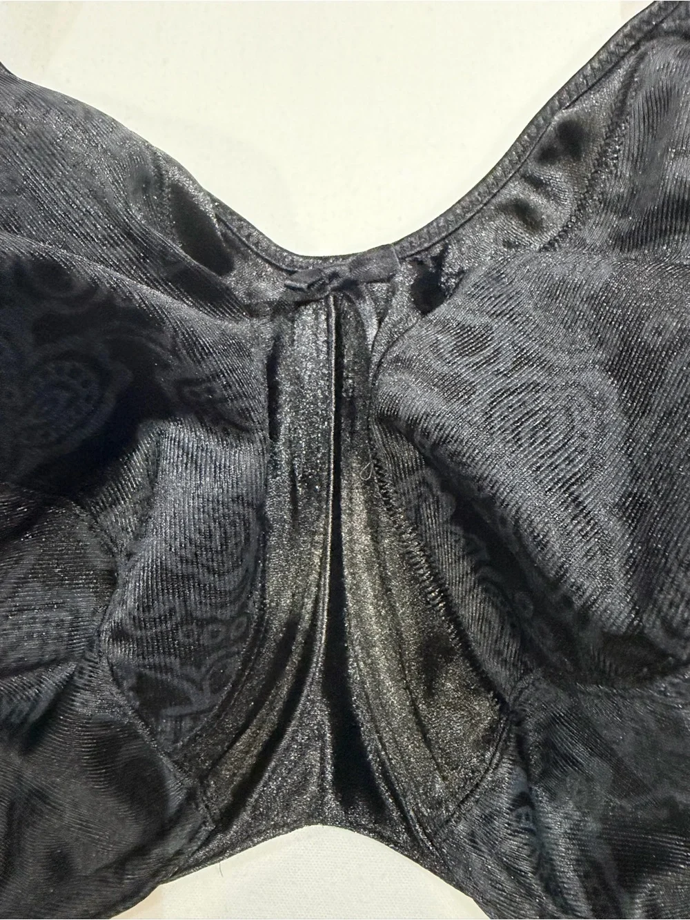 Bali Minimizer Satin Tracings Black Underwire Coverage Bra 42 DDD STYLE 3563